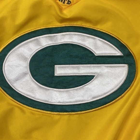 Vintage NFL Green Bay Packers Yellow Pullover Jacket Size Large - Picture 7 of 11